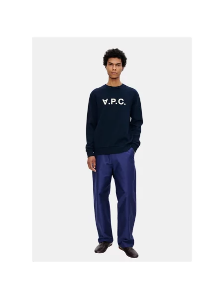 Bluza A.p.c. z dżerseju niebieska