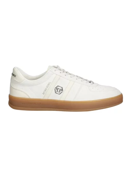 Sneakersy Philipp Plein skórzane retro białe