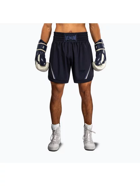 Pantaloni scurți de antrenament pentru bărbați Venum G-Core Boxing navy blue/white alb