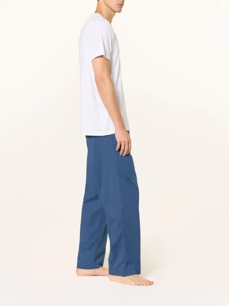 Calvin Klein Pyžamové Kalhoty Cotton Poplin modrá