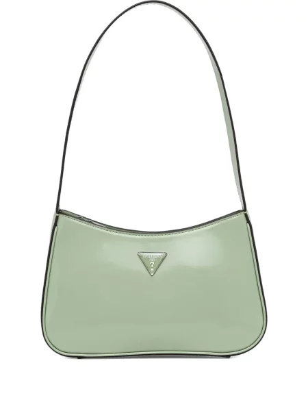 Geantă shopper Guess cu autograf verde
