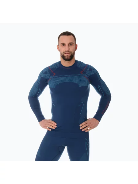 Longsleeve termoaktywny Brubeck Thermo jeansowy niebieska