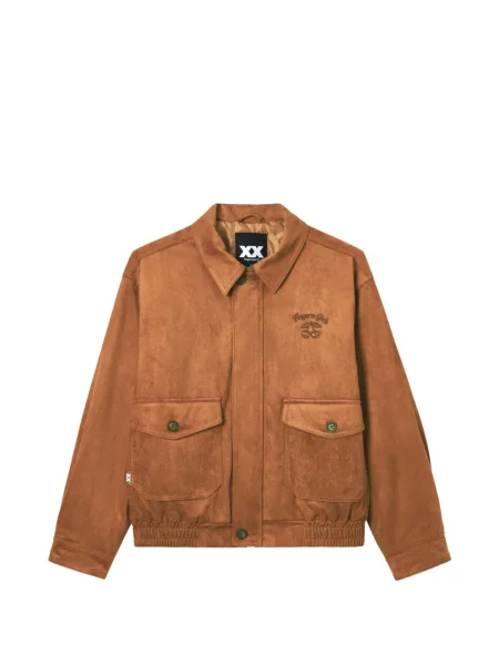 Geacă bomber Fingercroxx cu broderie maro