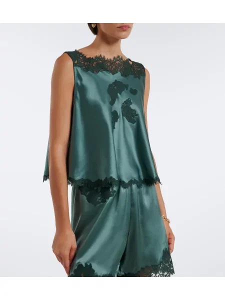 Top Dôen din satin verde