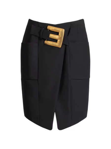 Cu centură fustă Balmain negru