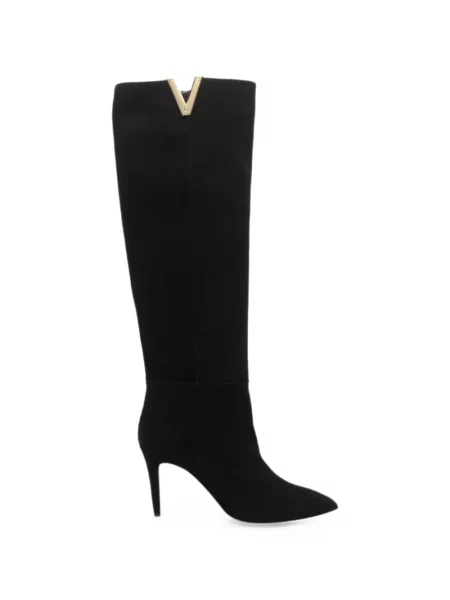 Botine Via Roma 15 din piele de căprioară negru