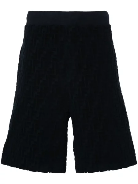 Pantaloni scurți Fendi din material terry albastru