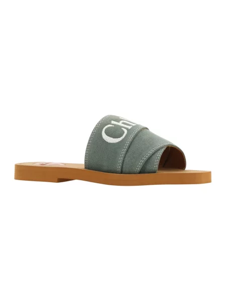 Klapki Chloe eleganckie zielone