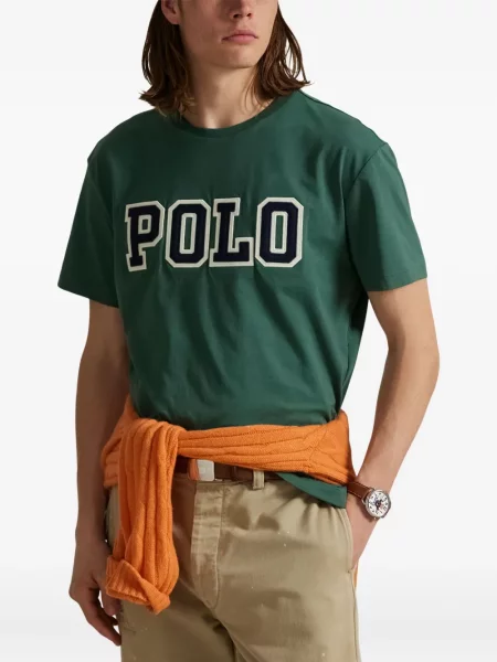 Plisované zkrácené dvouřadé tričko Polo Ralph Lauren bílé