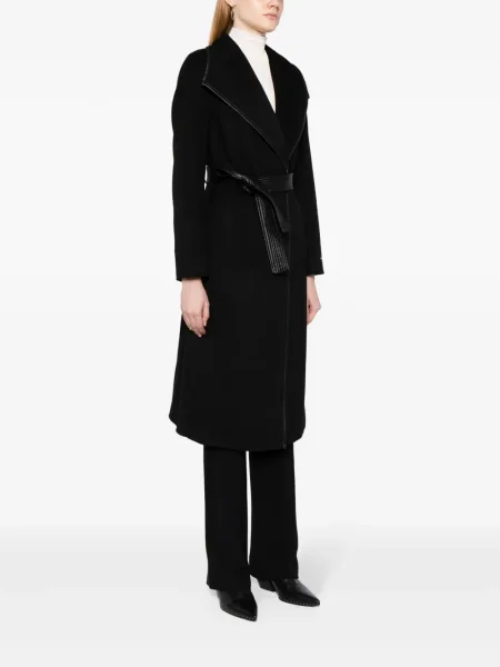 Palton Tahari din piele negru