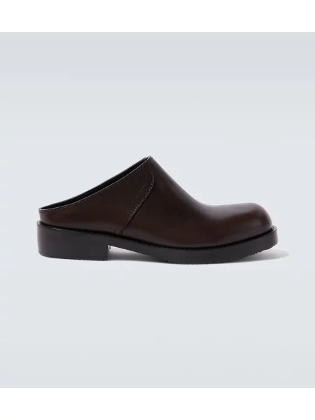 Papuci tip mules Dries Van Noten din piele maro