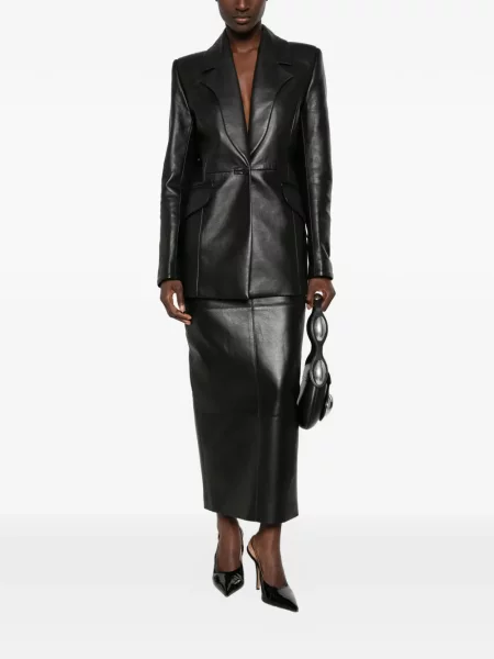 Sacou Mitiliane Couture din piele negru