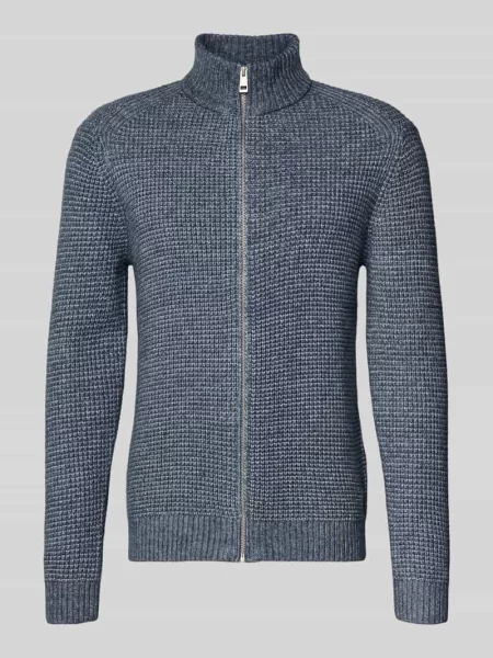 Kardigan rozpinany krój regular fit z dodatkiem wełny Tom Tailor niebieski