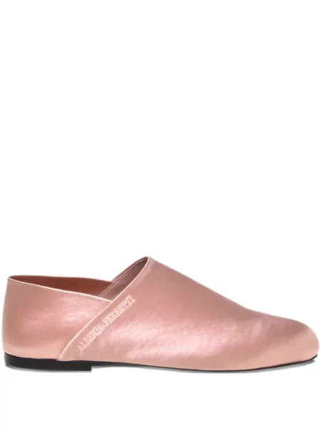 Pantofi loafer Alberta Ferretti din satin roz