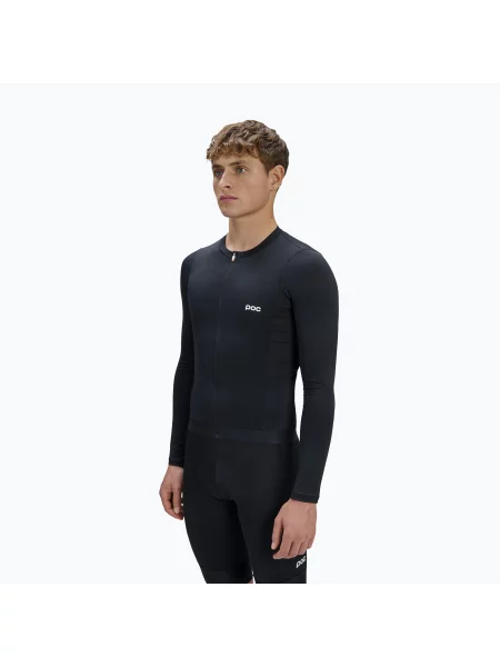 Ciclism tricou cu mânecă lungă Poc din jerseu negru