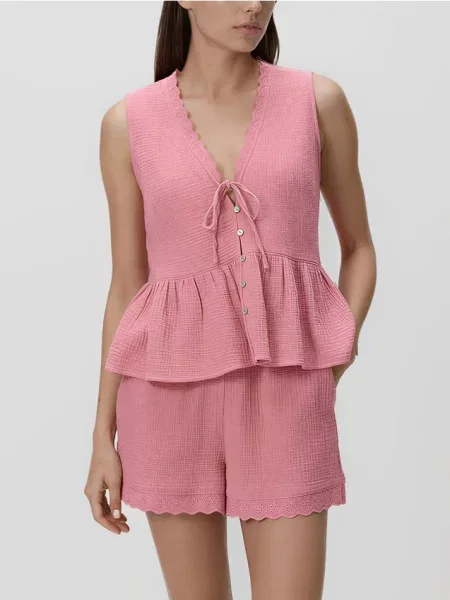 Reserved Muślinowe szorty koralowy