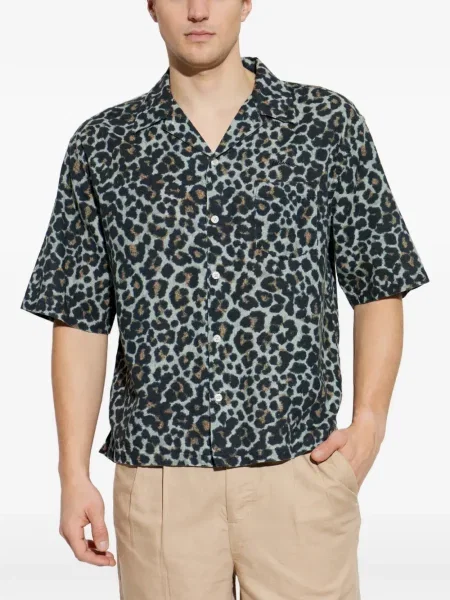 Риза Allsaints с леопардов принт сиво
