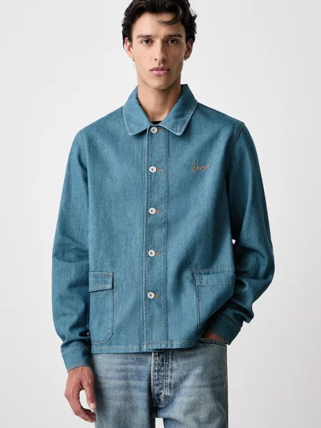 Kenzo geacă tip cămașă din denim pentru bărbați