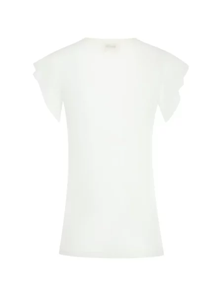 Tricou Khaite cu volane alb
