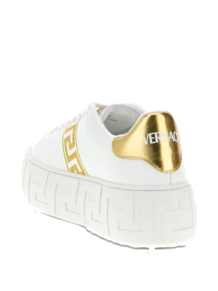 Sneakerși Versace La Greca cu platformă alb