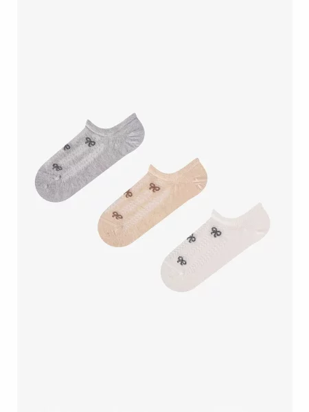 Penti Ponožky PENTI Ribbon Jacquard Schleifenmuster Paar Sneaker-Socken mix barev