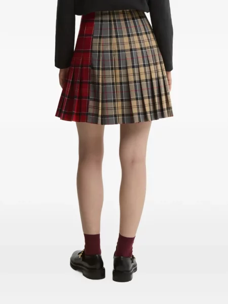 Fusta mini Barbour în carouri roșu