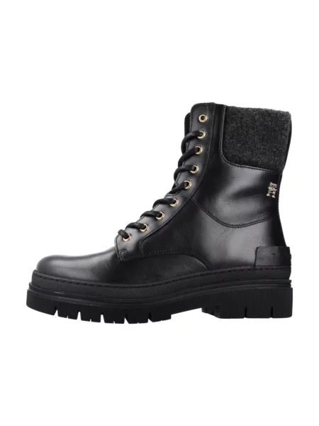 Botki Tommy Hilfiger skórzane czarne