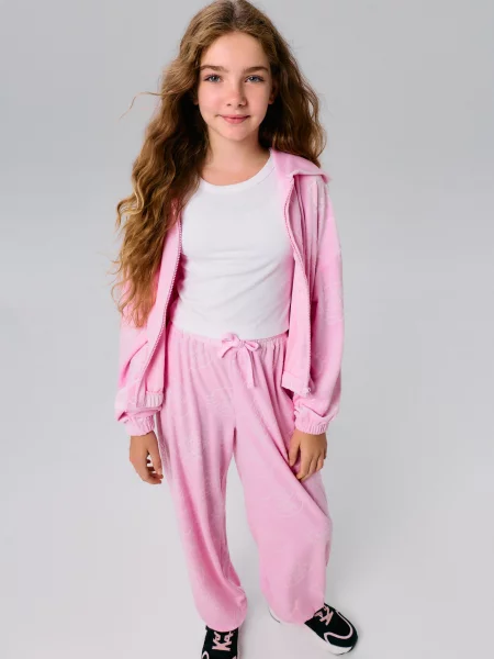 Sinsay Kalhoty joggers Hello Kitty pastelová růžová