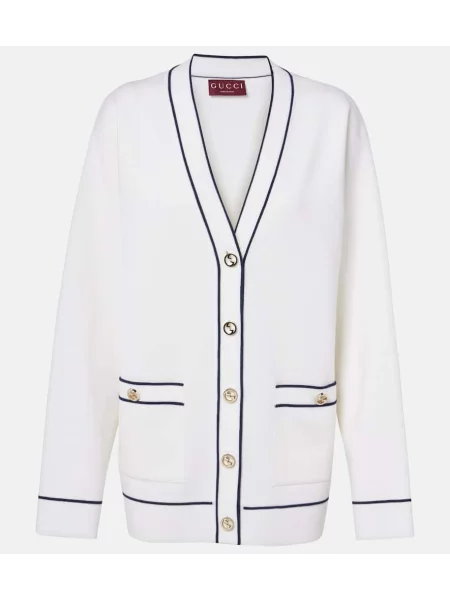 Cardigan Gucci de lână alb