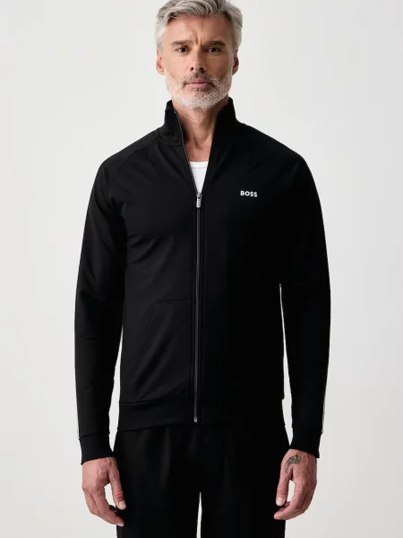 BOSS hanorac cu pentru bărbați din Iconic Jacket Zip negru