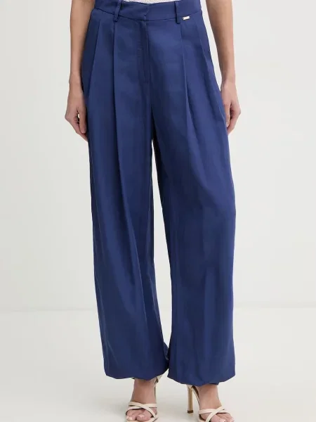 Fracomina spodnie palazzo z dodatkiem lnu