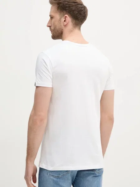 Tričko Alpha Industries Alpha Hawaii T s potiskem bílá