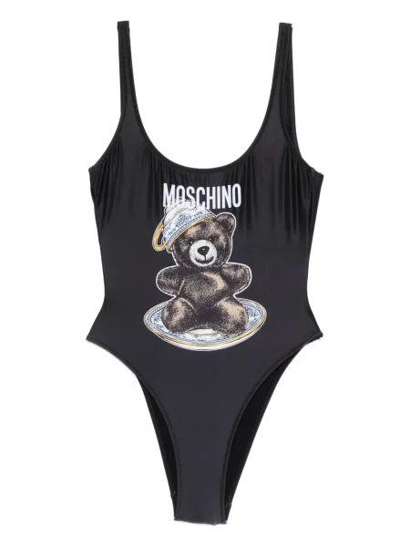 Ursuleț de pluș costum de baie Moschino cu imagine negru