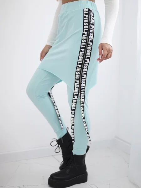 Pantaloni Kesi cu inscripții albastru