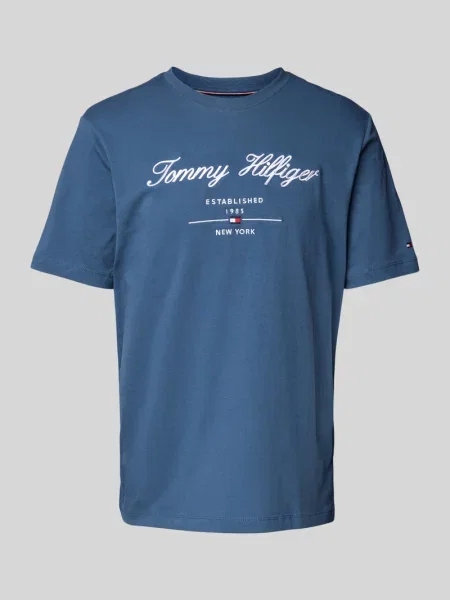 T-shirt z wyhaftowanym logo Tommy Hilfiger niebieska