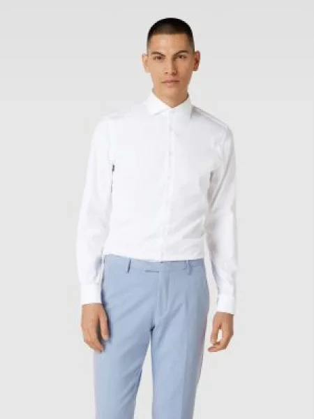 Koszula biznesowa o kroju slim fit z diagonalu Jake*s biała