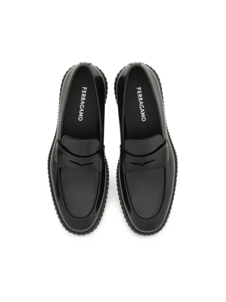 Półbuty Ferragamo skórzane czarne