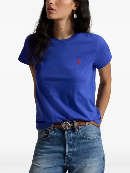 Frotir prugasta polo majica Polo Ralph Lauren s vezom plava