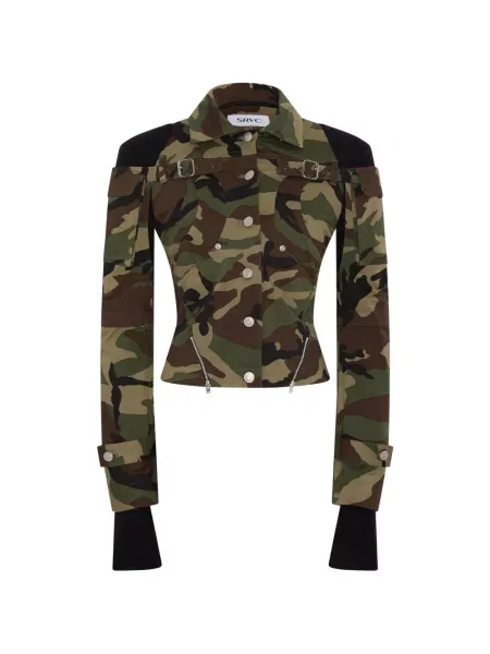 Geacă Srvc Studio cu model camuflaj verde
