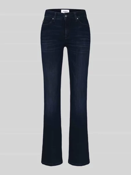 Jeansy o kroju regular fit bootcut z mieszanki i bawełny model PARIS FLARED' Cambio granatowe