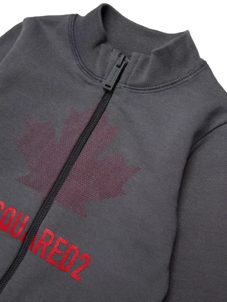 Dětska mikina na zip Dsquared2 šedá