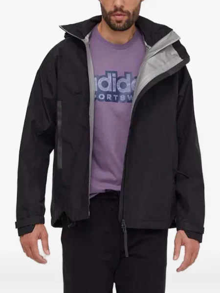 Geacă Adidas cu glugă din fleece cu model camuflaj alb