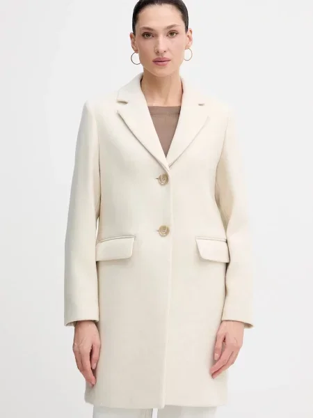 Sisley płaszcz wełniany przejściowy beżowy