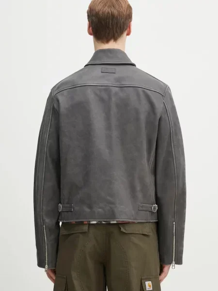 Кожаная куртка Kenzo серая