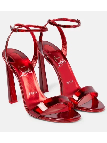 Kožené sandály Christian Louboutin červené