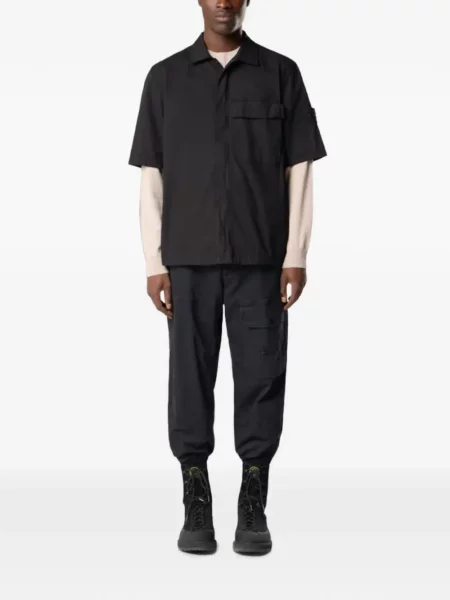 Scurt cămașă Stone Island cu strasuri negru