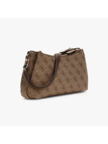 Torebka crossbody Guess z autografem brązowa