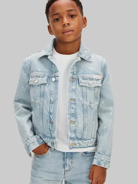 Calvin Klein Jeans jachetă scurtă pentru copii din denim albastru