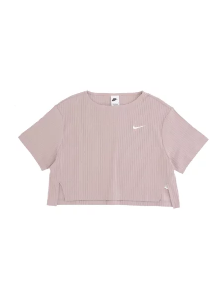 Dzianinowa krótka koszulka Nike różowa