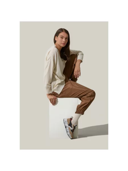 Sneakersy Voile Blanche skórzane beżowe